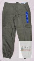 NEW Splendid Cargo Jogger Pants, Large, Olive Green, 97% Cotton, Drawstring Waist, 6 Pockets