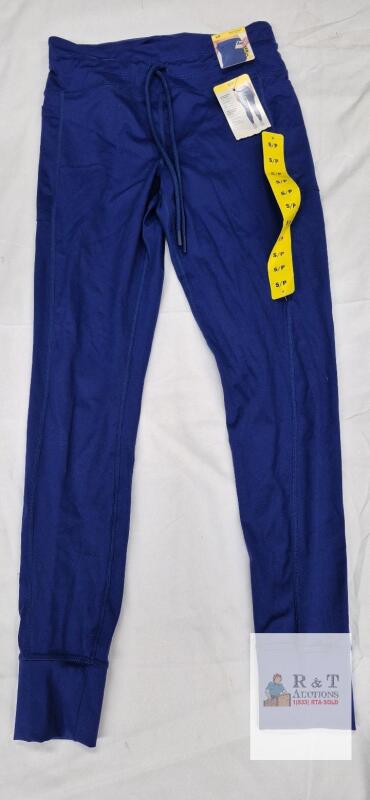 NEW Lol&euml; Drawstring Leggings, Small, Blue, 4-Way Stretch, 28" Inseam, Pockets, Reflective Logo, NWT