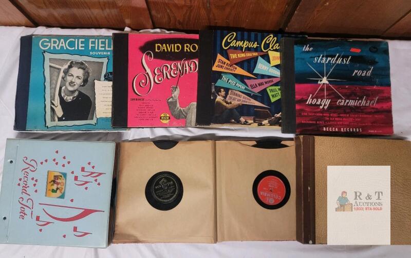 Vintage 78 RPM Record Album Lot: Decca, MGM, Columbia, RCA, with Gracie Fields, David Rose, Hoagy Carmichael
