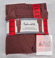 NEW Splendid Women's Pajama Set, 2 Piece, Medium, Mauve, Waffle Knit, 100% Polyester, RN#13421