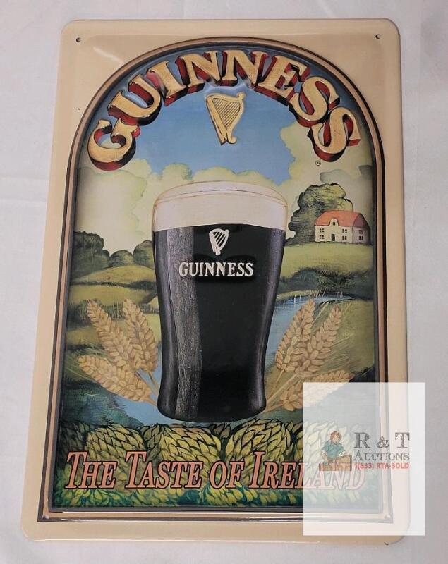 Guinness "The Taste of Ireland" Embossed Metal Beer Sign, 12"x8", Modern Reproduction, Barcode 5390711606901