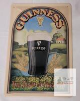 Guinness "The Taste of Ireland" Embossed Metal Beer Sign, 12"x8", Modern Reproduction, Barcode 5390711606901
