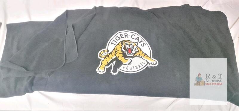 Hamilton Tiger-Cats CFL Logo Fleece Blanket, 55" x 26", Black, Official Football Team Throw