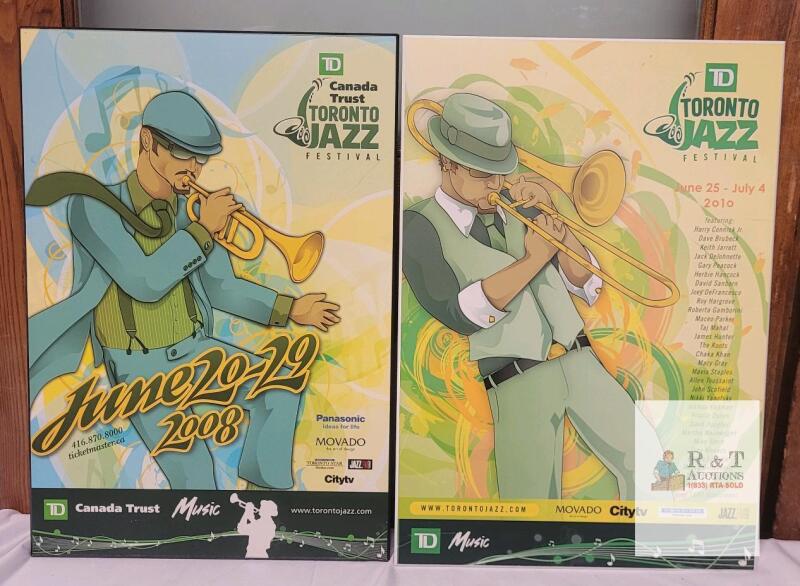 Toronto Jazz Festival 2008 & 2010 Plak-Mounted Posters, 24"x18", TD Canada Trust Event Art Prints