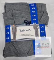 NEW Splendid 2 Piece Pajama Set, Women&rsquo;s, Large, Grey, 100% Polyester, Waffle Knit, Button Front Top