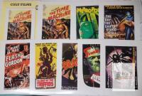Cult Films Retro Poster Set - 8 Varnished Prints 12"x16": Dracula, Frankenstein, Metropolis, More