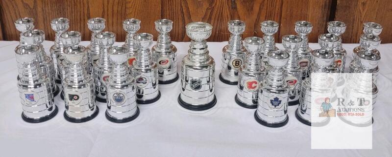 NHL Stanley Cup Mini Replica Trophy Collection, 20+ Teams, 5 Inch Chrome Finish, Official Logos