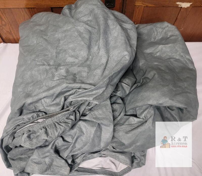 Full Car Cover C-FL-3 Gray Elastic Hem, Fits Mid-Size Sedan, Breathable, Made in China