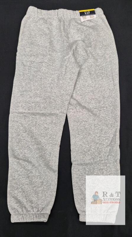 NEW GAP S/P Heather Gray Sweatpants, Elastic Cuff, Front Pockets, 27" Inseam, New w/ Tag