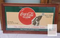 Coca-Cola Classic Framed APPROX 36"x20" 6&frac12; oz. Refillable Bottle Advertising Poster Late 1980s