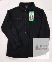 NEW Kirkland Signature XL Black Fleece Shirt Jacket, Button Front, 2 Chest Pockets, New with Tags