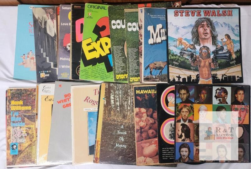 Lot of Vintage Vinyl LPs&mdash;Steve Walsh, Pete Townshend, Hank Williams, Roger Whittaker, 33 RPM