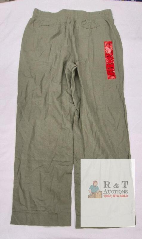 NEW Frank And Oak Men&rsquo;s Linen Blend Drawstring Pants, Olive, Medium, Elastic Waist, Made in Cambodia