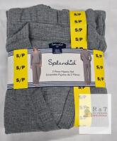 NEW Splendid 2 Piece Pajama Set Small S/P Heather Gray Ribbed Button Top & Pants Cambodia