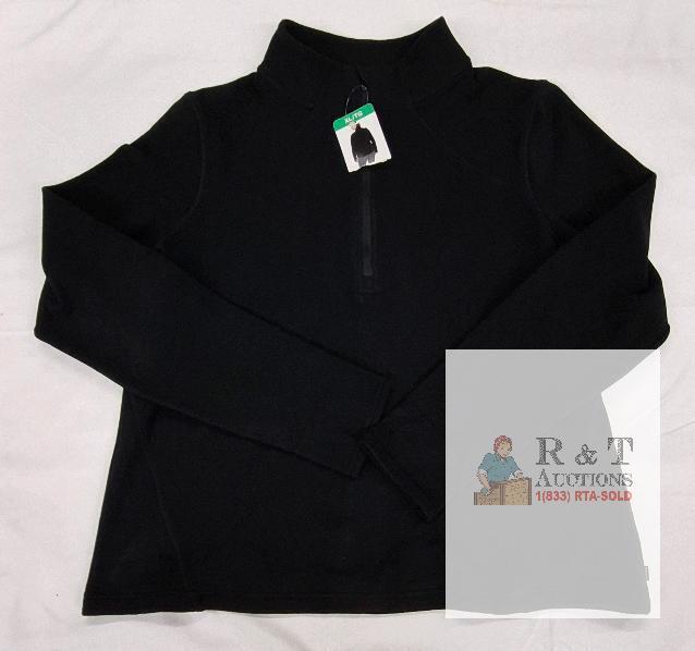 NEW Mondetta Black XL Quarter-Zip Fleece Pullover Sweatshirt, Performance Stretch, Made in China