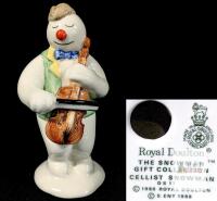 Royal Doulton The Snowman Gift Collection Cellist Snowman DS17, 4.5" Tall, 1988 England