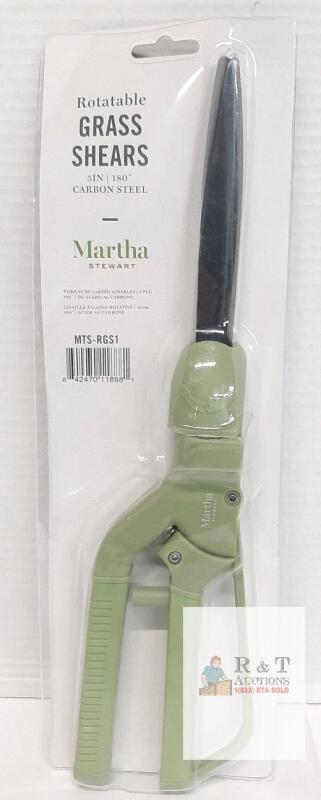 NEW Martha Stewart Rotatable Grass Shears, 5" Carbon Steel Blade, 180&deg; Pivot Head, Model MTS-RGS1