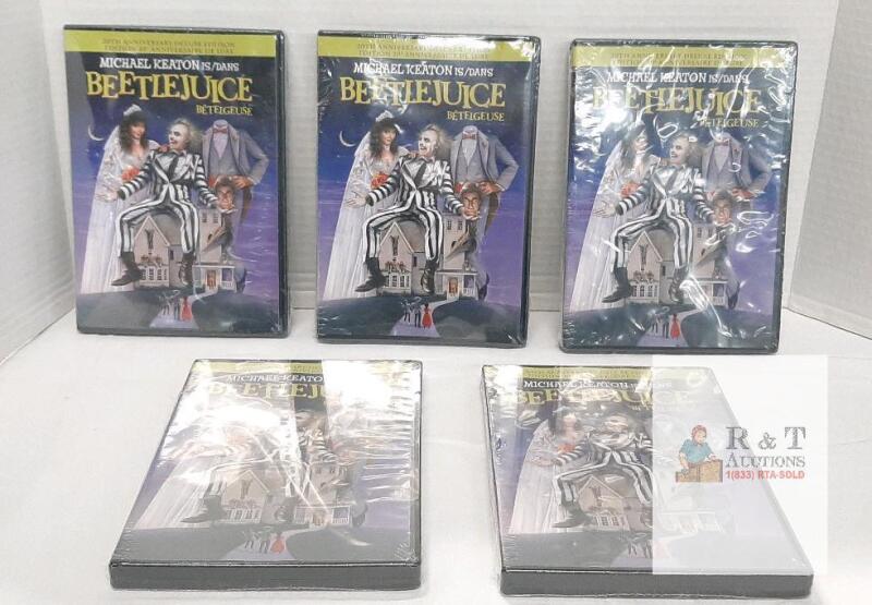 5 NEW Beetlejuice 20th Anniversary Deluxe Edition DVD, Sealed, English/French, Special Features, UPC 883929040571