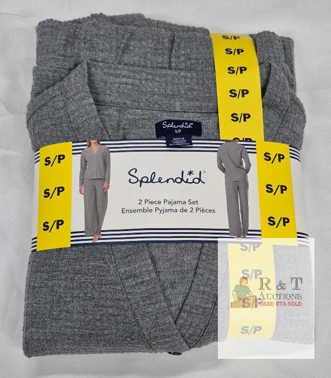 NEW Splendid Women's 2 Piece Pajama Set, Heather Grey, Size S/P, 100% Polyester, New in Package