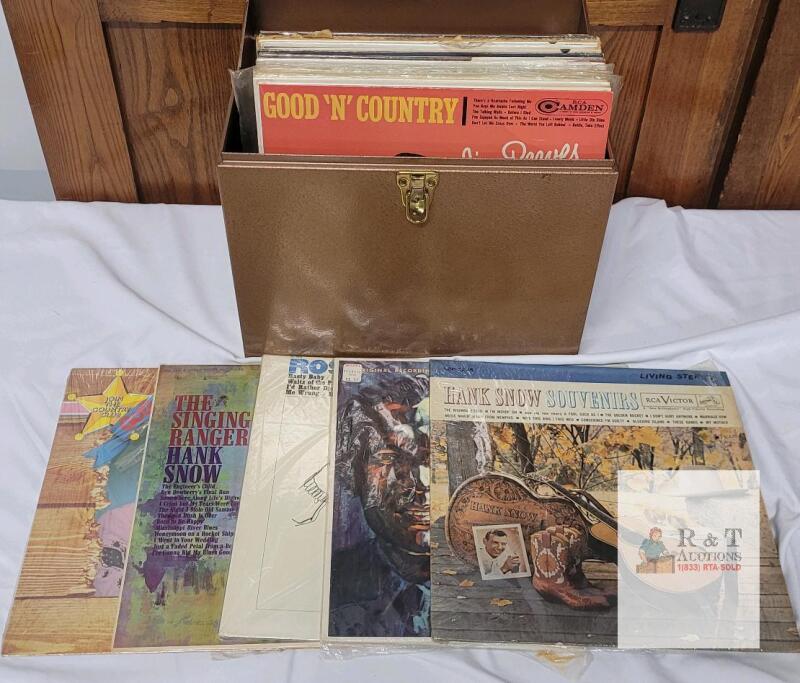 Vintage Country Vinyl LP Collection w/ Metal Case, Jim Reeves, Hank Snow, RCA, Albums