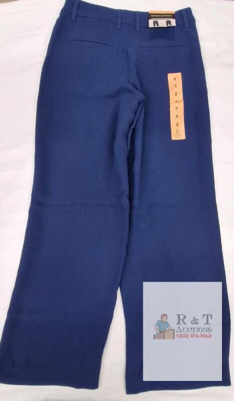 NEW Banana Republic Women's Wide-Leg Dress Pants, Size 2, Royal Blue, Inseam 31in, Solid