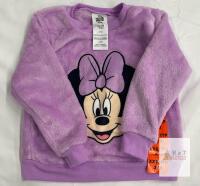 NEW Disney Minnie Mouse Toddler Sweatshirt XXS 2T/3T Plush Lavender Long Sleeve Pullover