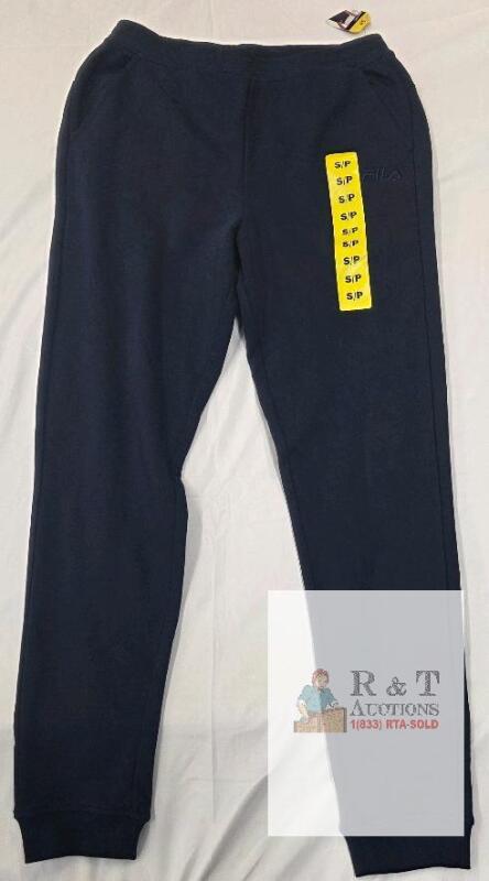 NEW FILA Navy Blue Jogger Sweatpants, Size Small S/P, Tapered Fit, Elastic Waistband, Pockets