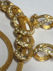 Elegant Mesh Necklace with Rhinestone Rings Matching Earrings - 6