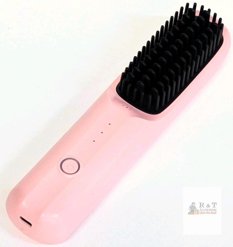 Cordless Hair Straightening Comb S7 Plus, Pink, 3 Temp Settings, Ceramic, USB Rechargeable 35W