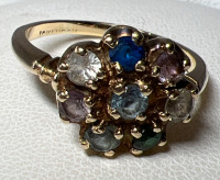 10K Gold Multi Gemstone Ring