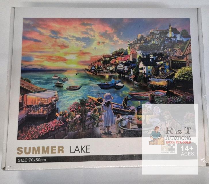 1000 Piece Jigsaw Puzzle Summer Lake Scene, 27.6"x19.7", Kanglejia, Ages 14+, New Sealed