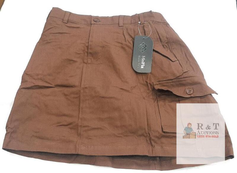 NEW MoFiz Brown Cargo Skirt, US XL, 97% Cotton, Elastic Waist, Button/Zip, New with Tag