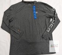NEW Spyder Long Sleeve Rash Guard Shirt, UPF 50+, Quick Dry, Size Large, Heathered Gray