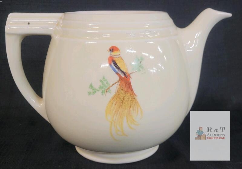 Enterprise Drip-O-Lator Ceramic Coffee Pot Bird Motif, Patent 1370782, Massillon OH, 6.5" Tall