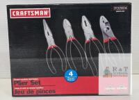 Craftsman 4-piece Plier Set 0932804, Chrome-Vanadium Steel, Dual-Layer Grips, Sealed Box