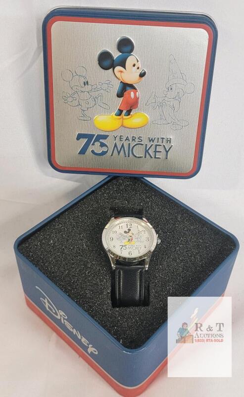 Disney 75 Years with Mickey Mouse 75th Anniversary Collectible Watch, Tin Case, Quartz