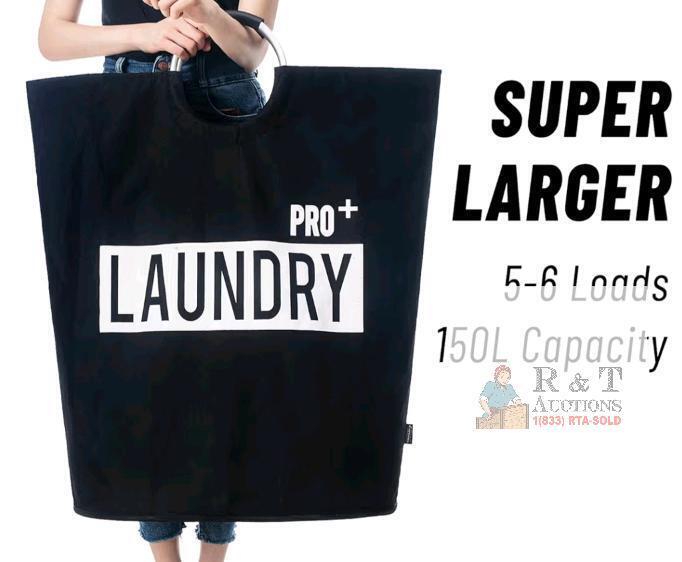 New Caroeas Super Large 150L Laundry Basket Pro, Waterproof Laundry Hamper, Collapsible Laundry Basket Easy Storage, Clothes Hamper Stands Up Well, Laundry Bag with Padded Handles