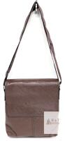 NEW Brown Synthetic Leather Messenger Shoulder Bag, 14"x12.5", Adjustable Strap, Multiple Pockets
