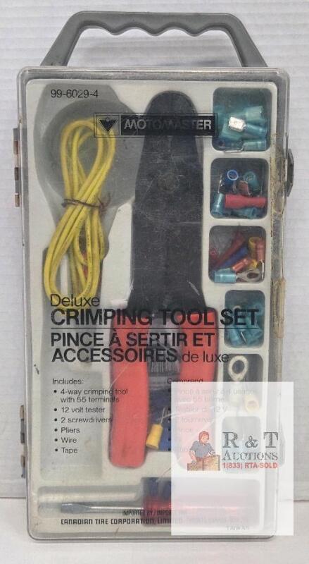 MotoMaster Deluxe Crimping Tool Set 99-6029-4, 55+ Terminals, 12V Tester, Case, Taiwan