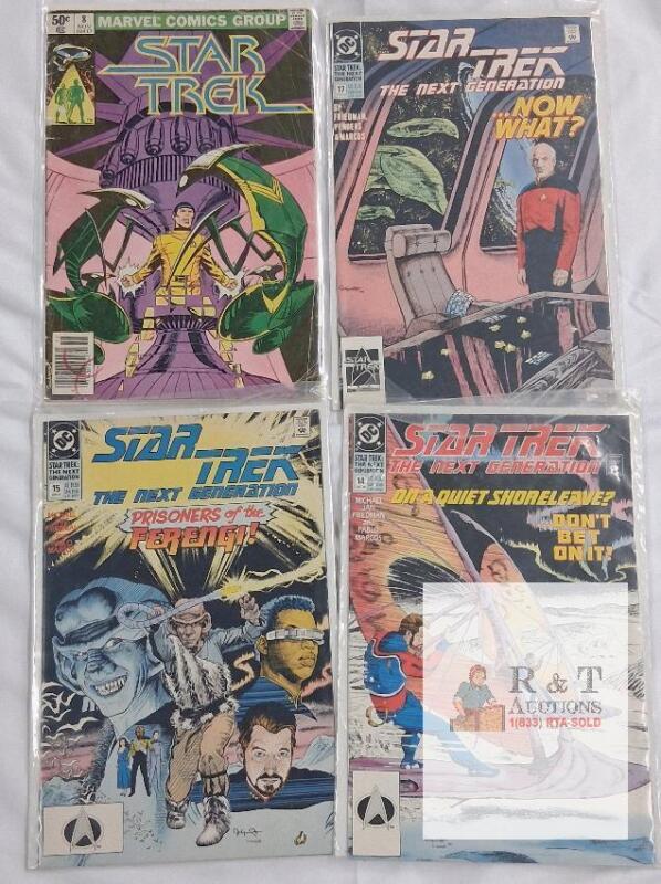 Star Trek & Star Trek TNG Comic Lot: Marvel #8 (1981), DC #14, #15, #17 (1990-91) Bagged