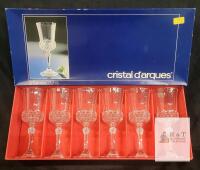Cristal d'Arques Valen&ccedil;ay Set of 6 Lead Crystal Wine Glasses 5.9oz, France, Original Box