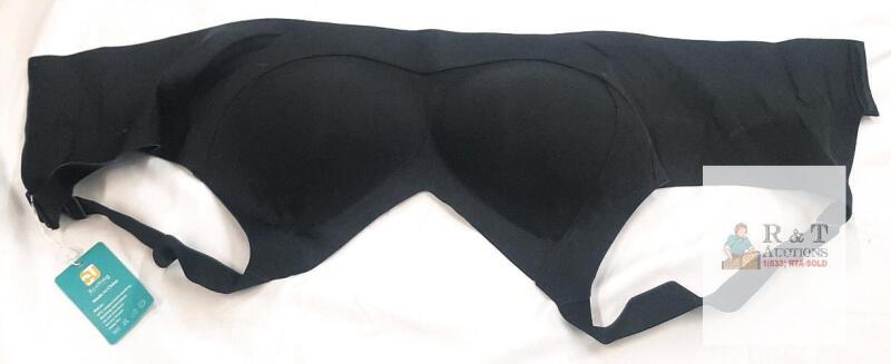 XXL 175/100 Padded Wireless Seamless Bra, Adjustable Straps, Cotton/Spandex, Black, New w/ Tags
