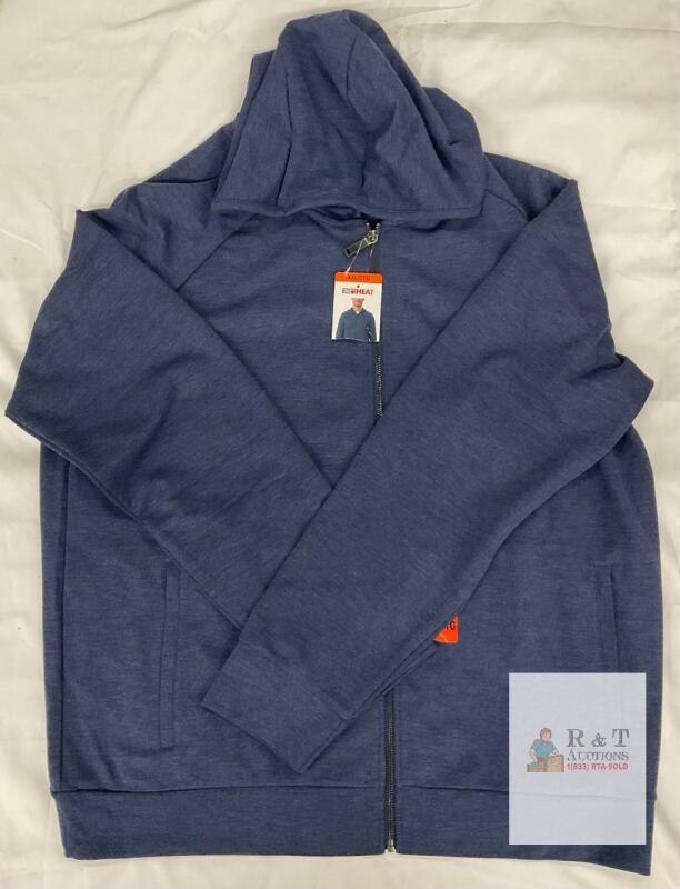 NEW 32 Degrees Heat Men&rsquo;s Full Zip Hoodie XXL Navy Blue, Cotton Blend, Hooded, New with Tags
