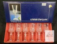 Cristal d'Arques Valen&ccedil;ay Lead Crystal Liqueur Glasses Set of 6, 5.5cl, France, Original Box
