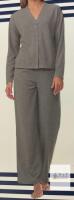 NEW Splendid Women's Gray Waffle-Knit 2 Piece Pajama Set, Size Small/Petite, Button Down Top