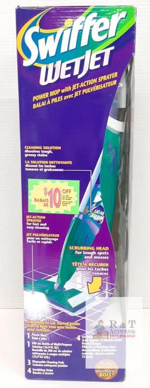 Swiffer WetJet Power Mop Kit, Jet Sprayer, 500mL Cleaner, AA Batteries, Pads, SN 32684247DMH105E