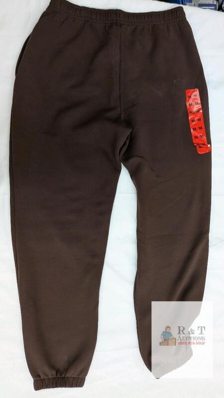 NEW LAZYPANTS Brown Jogger Sweatpants &ndash; Size Medium, 60% Cotton/40% Polyester, Elastic Waist and Cuffs