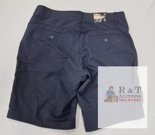 NEW Tilley Men's Golf Shorts Size 34 Navy, Moisture Wicking, Stretch Fabric, Comfort Waistband