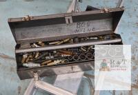 CRAFTSMAN Vintage Steel Toolbox 20", Original Badge, Hand-Carry, Tray, Sockets & Fittings