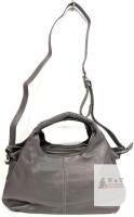 Gray Leather Satchel Shoulder Bag, Dual Handles, Crossbody Strap, 15.5"x10", Multiple Compartments